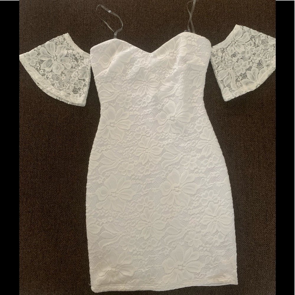 White Lace Off Shoulder Dress
